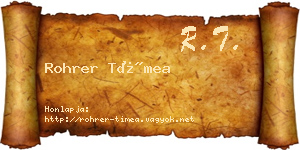 Rohrer Tímea névjegykártya