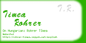 timea rohrer business card